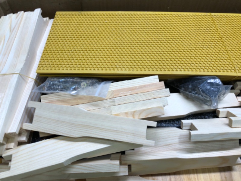 Photo 3 of 10-Frames Complete Beehive Kit, 100% Beeswax Coated Bee Hive Includes Frames and Beeswax Coated Foundation Sheet (2 Layer)