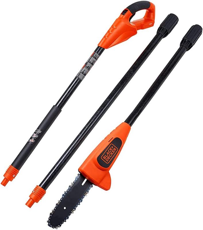 Photo 1 of BLACK+DECKER 20V Max Pole Saw for Tree Trimming, Cordless, with Extension up to 14 ft., Bare Tool & Battery Charger Only