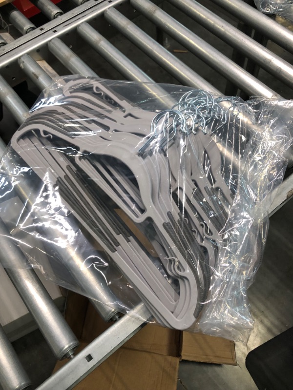 Photo 2 of 17 Pack Coat Hangers Heavy-Duty 360° Swivel Hook Plastic Hangers with Non-Slip Design Space-Saving Light and Dark Gray