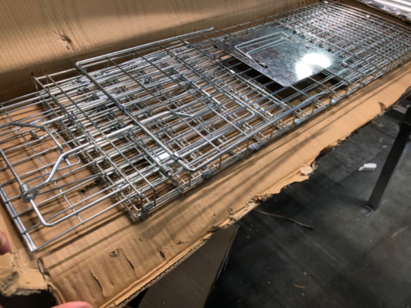 Photo 1 of ANT MARCH Live Animal Cage Trap 32''x11.5"x13" Steel Humane Release Rodent Cage with Gloves for Rabbits, Stray Cat, Squirrel, Raccoon, Mole, Gopher, Chicken, Opossum, Skunk, Chipmunks, Groundhog`