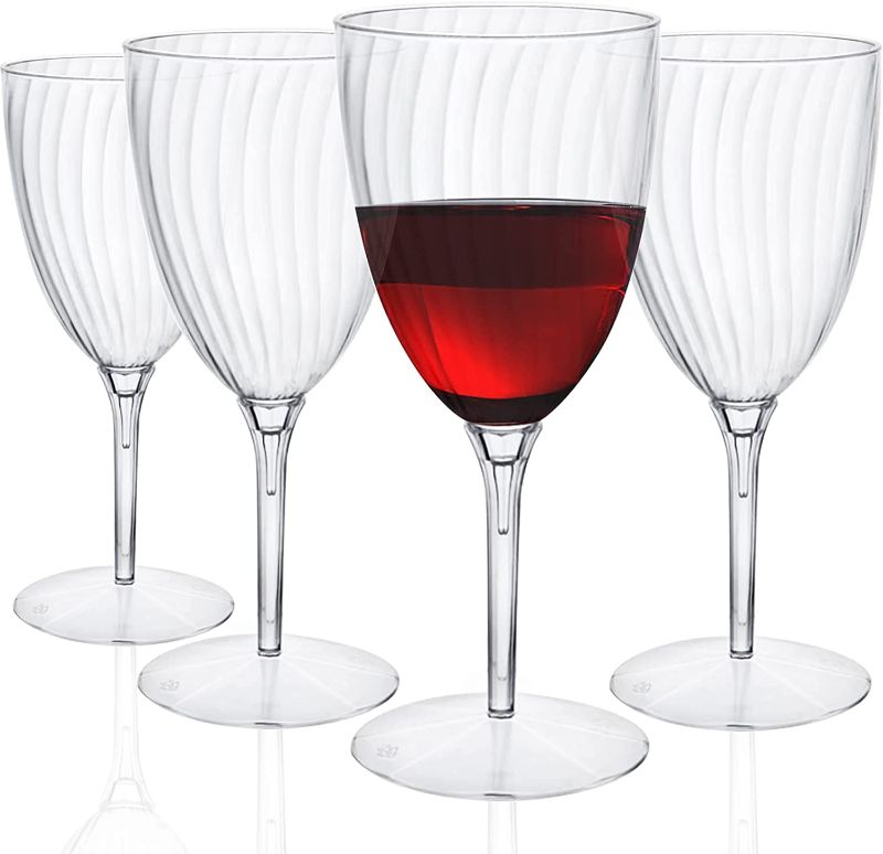 Photo 1 of 7.9 Oz Clear Wine Glasses 16 Pack, Hard Disposable Plastic Drink Glasses Ideal for Home Daily Life Party Wedding Toasting Drinking Wine