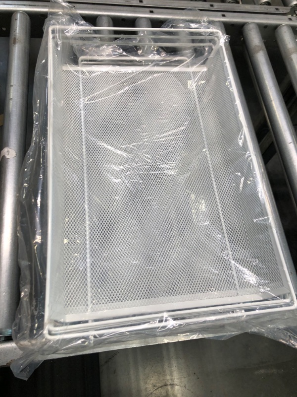 Photo 1 of Ovicar 4 Tier Mesh Wire Rolling Cart, Kitchen Storage Organizer Utility Cart, Full Metal Basket Storage Art Trolley Carts