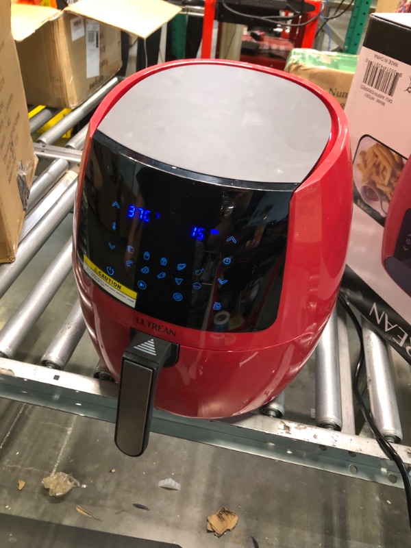 Photo 4 of Ultrean 5.8 Quart Air Fryer, Electric Hot Air Fryers Oil-less Cooker with 10 Presets, Digital LCD Touch Screen, Nonstick Basket, 1700W, UL Listed (Red)