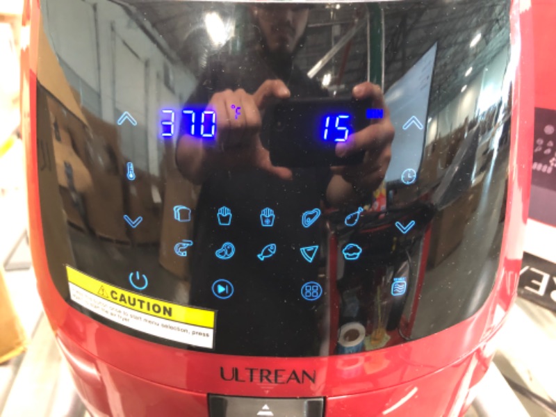 Photo 6 of Ultrean 5.8 Quart Air Fryer, Electric Hot Air Fryers Oil-less Cooker with 10 Presets, Digital LCD Touch Screen, Nonstick Basket, 1700W, UL Listed (Red)