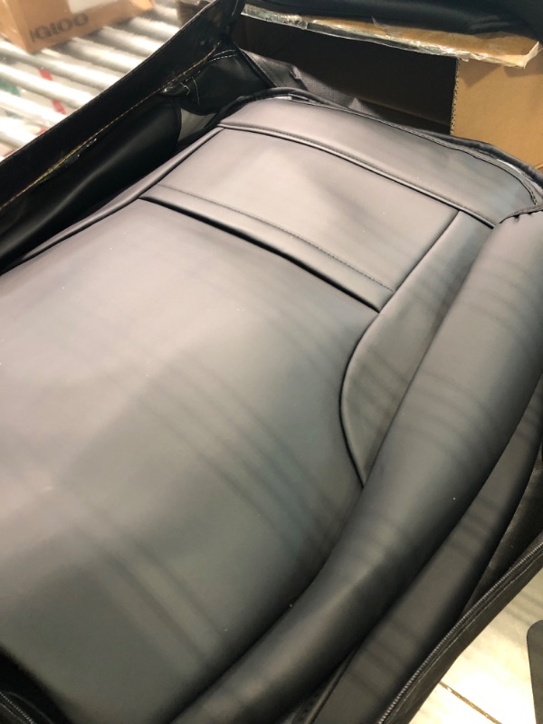 Photo 1 of Coverado Car Seat Covers Full Set, Waterproof Nappa Leather Auto Seat Protectors, Universal Fit for Most Sedans SUV Pick-up Truck, Black Black FullSet