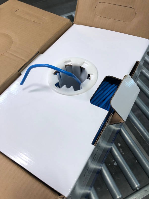 Photo 3 of Cat6A Plenum (CMP), 1000ft, 23AWG | 100% Solid Bare Copper | Unshielded Twisted Pair (UTP) Bulk Ethernet Cable, Available in Blue, White & Black Color (Cat6A Plenum Blue)