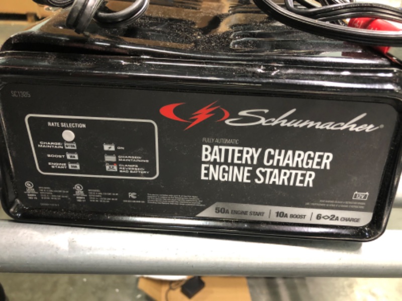 Photo 4 of Schumacher SC1305 Battery Charger, Engine Starter, Boost Maintainer, and Auto Desulfator - 50 Amp/10 Amp, 12V - For Cars, Trucks, SUVs, and RVs 10/50A