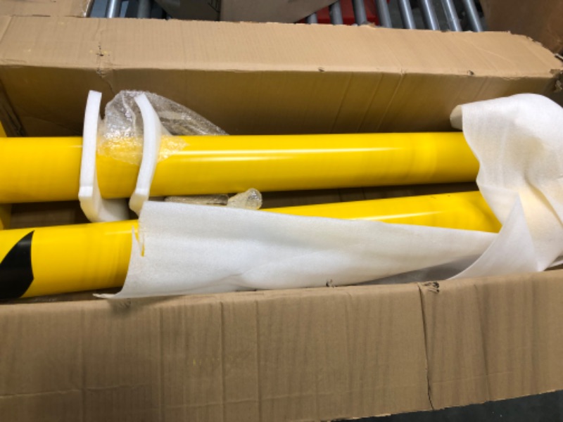 Photo 1 of Aysiofdy Bollards Post, Q235 Steel Safety Bollard with 8 Anchor Bolts Tough Coating, Parking Barrier Post with Reflective Tape for Traffic Control Driveway Barrier Parking Pole Garage(42"Hx4.5"D 2PCS)