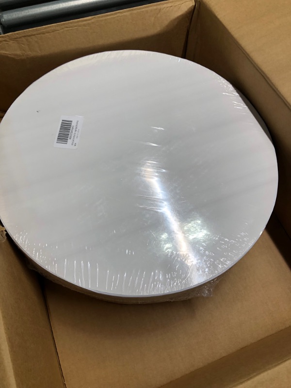 Photo 2 of 14inch Cake Drums Cake Round Boards, White Sturdy Greaseproof Foil Cakeboard Drum Large Birthday Display Plate for Cakes,Professional Smooth Circle Base,Pack of 8