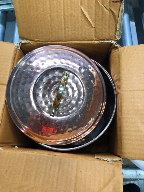 Photo 1 of 3 qt. Hammered Decor Copper Ice Bucket with Liner and Tongs