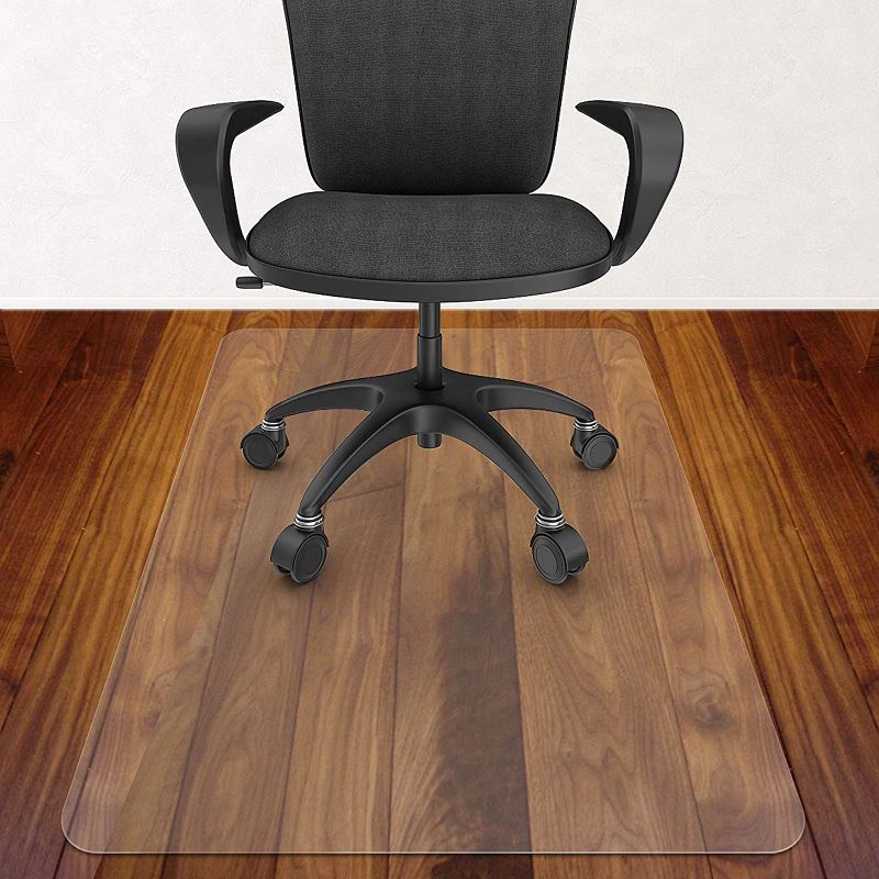 Photo 1 of Office Chair Mat for Hardwood Floor 30 x 48'', Small Chair Mat Clear Easy Glide on Hard Floors, Rolling Chair Mat Plastic Mat Under Desk Chair