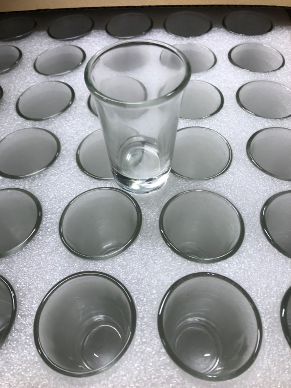 Photo 4 of Aoeoe 40 Pack Shot Glass Bulk Set with Heavy Base, 1.5 Ounce Whiskey Shot Glasses, Clear Shot Glass Set, Round Shot Glasses Bulk, Small Glass Shot Cups for Vodka, Whiskey, Tequila, Espresso, Liquor