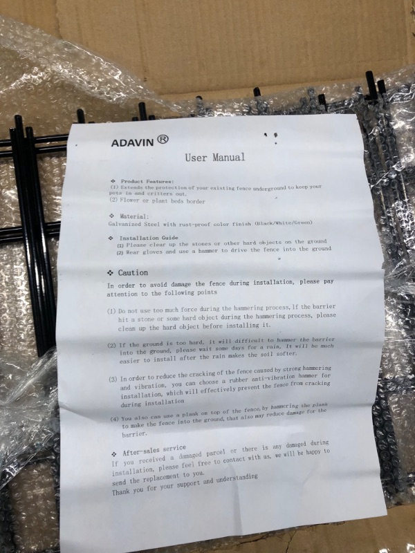 Photo 4 of Adavin Small/Medium Animal Barrier Fence Underground Decorative Garden Fencing, Dog Rabbits Fences Black Metal Fence Panel Ground Stakes Defence for Outdoor Patio (4 Pack 20x12-Inch)