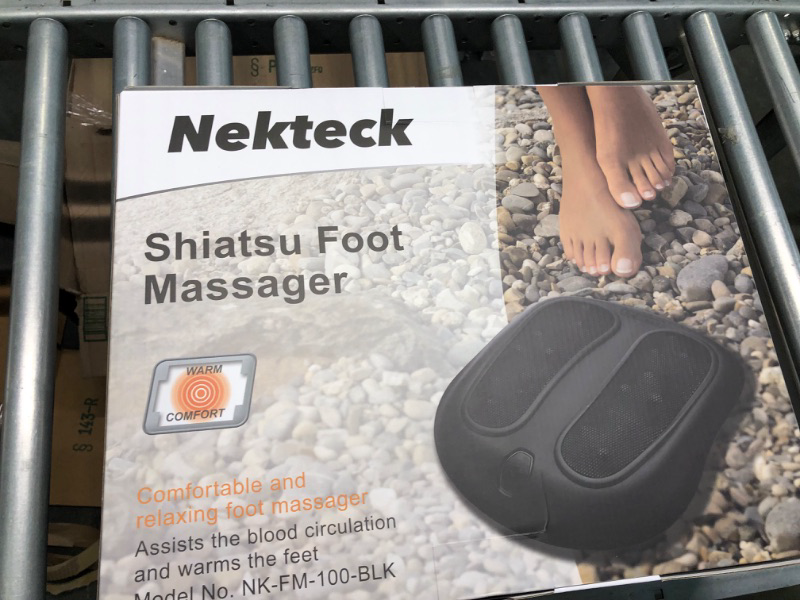 Photo 2 of Nekteck Foot Massager with Heat, Shiatsu Heated Electric Kneading Foot Massager Machine for Plantar Fasciitis, Built-in Infrared Heat Function and Power Cord Black