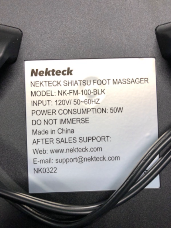 Photo 3 of Nekteck Foot Massager with Heat, Shiatsu Heated Electric Kneading Foot Massager Machine for Plantar Fasciitis, Built-in Infrared Heat Function and Power Cord Black