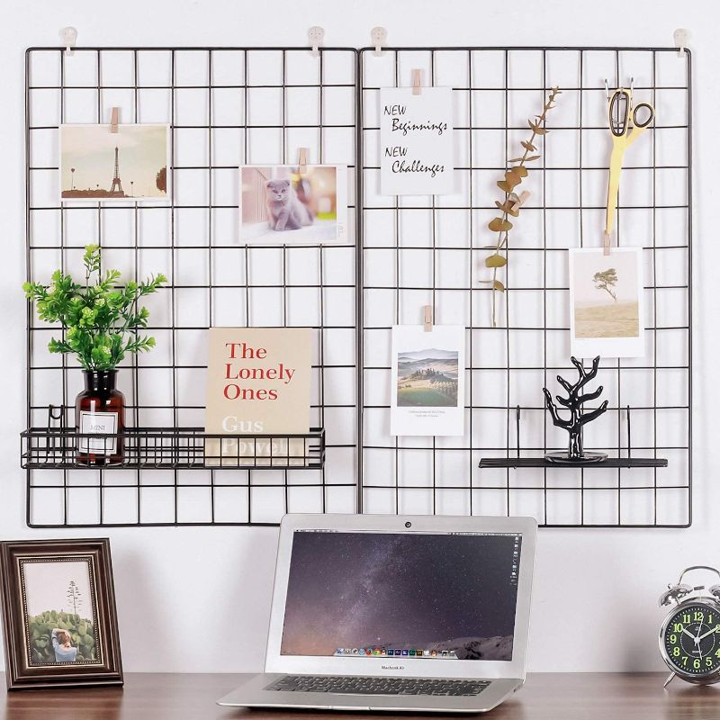 Photo 1 of Wire Wall Grid Panel, Multifunction Painted Photo Hanging Display and Wall Storage Organizer,
appears new open box
