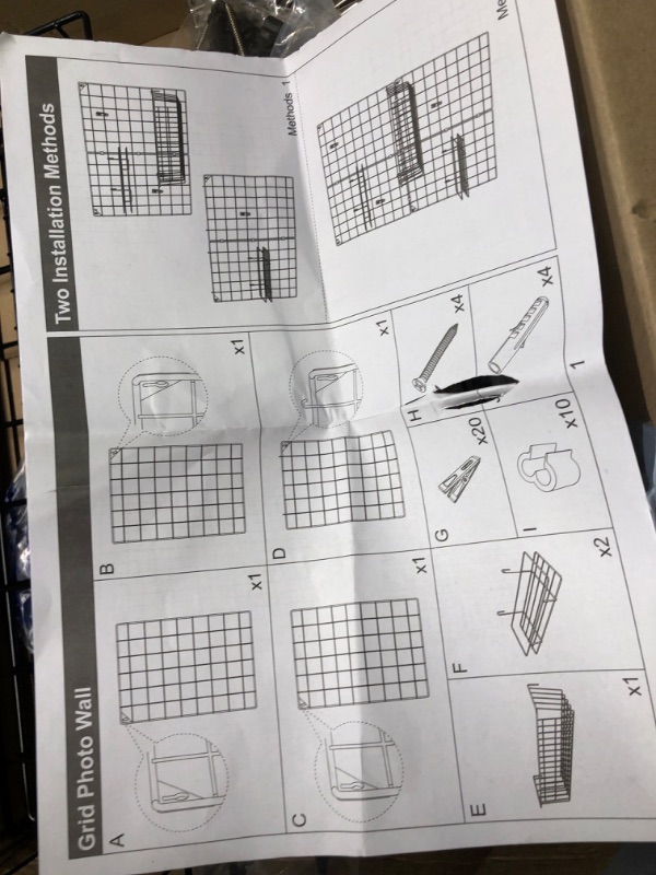 Photo 2 of Wire Wall Grid Panel, Multifunction Painted Photo Hanging Display and Wall Storage Organizer,
appears new open box
