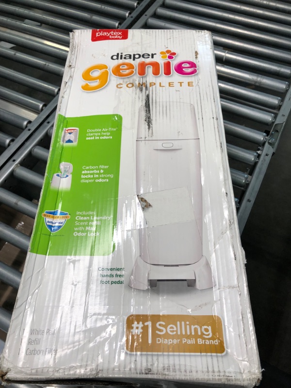 Photo 2 of Playtex Diaper Genie Complete Diaper Pail with Odor Lock Technology, White
