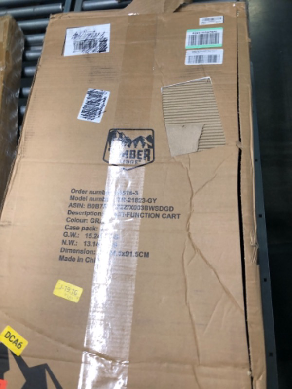 Photo 1 of TIMBER RIDGE Folding Double Decker Wagon, Heavy Duty Collapsible Wagon Cart with 54" Lower Decker, All-Terrain Big Wheels for Camping, Fishing, Shopping, Garden, and Beach, Support Up to 225lbs, Gray
