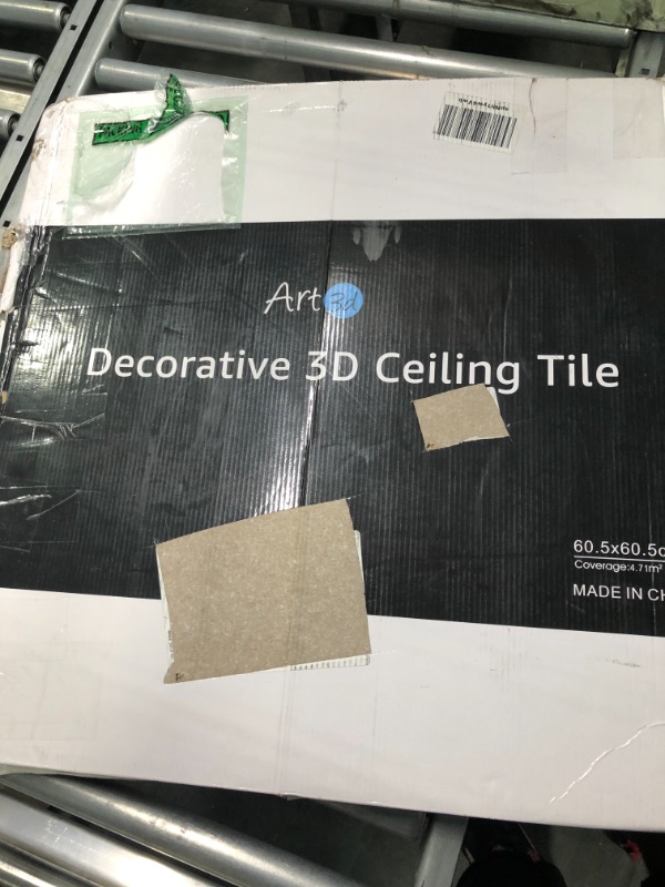 Photo 2 of Art3d Decorative Drop-in Ceiling Tiles 24x24, Pack of 12pcs in Black 24"x24" Black 12
appears new open box
