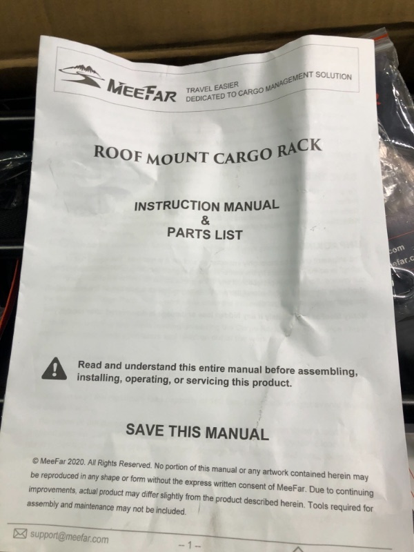 Photo 4 of MeeFar Roof Rack Carrier Basket Universal Rooftop Cargo Carrier Basket 51" X 36" X 5" + Waterproof Cargo Bag 15 Cubic Feet (44" 34" 17"), and Cargo Net with Attachment Hooks, Ratchet Straps ROOF BASKET and BAG