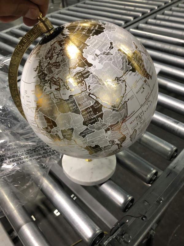 Photo 4 of Abbott Collection 57-LATITUDE-18 Globe on Stand, White/Gold