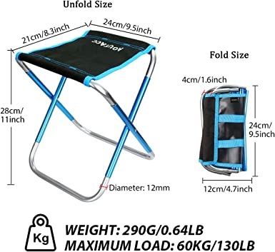Photo 1 of  Ultralight Portable Folding Camping Stool for Outdoor Fishing Hiking Backpacking Travelling Little Stools( X-Large:15"x14"x13";