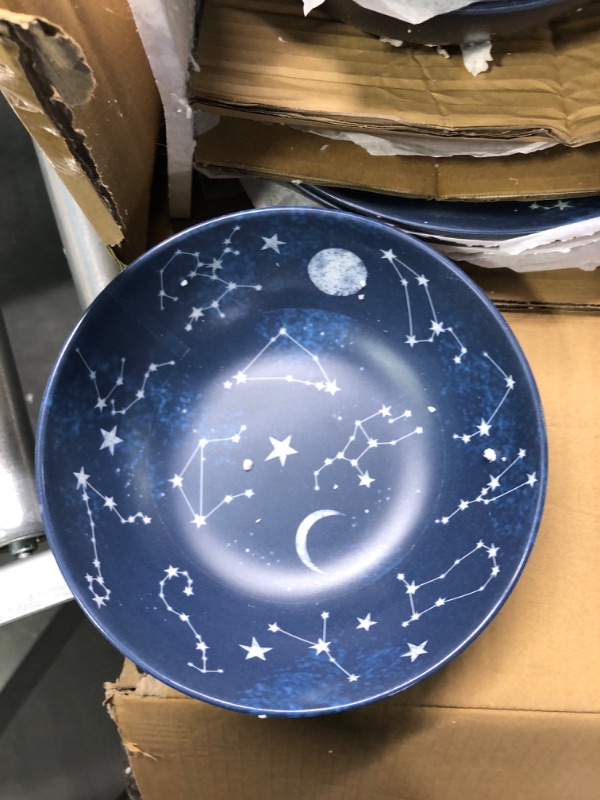 Photo 4 of 12 Piece Melamine Dinnerware Sets for 4 - Starry Pattern Camping Dishes Set for Indoor and Outdoor Use, Dishwasher Safe Plates and Bowls Sets, Dark Blue Service for 4 Constellation
appears new open box
