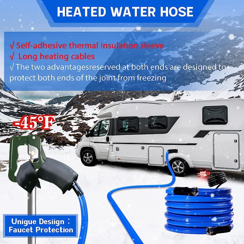 Photo 1 of 100FT, 50FT Heated Water Hose for RV,-45 ? Antifreeze Drinking Garden Water Hose?Rv Accessories, Rv Water Hose?Rv
