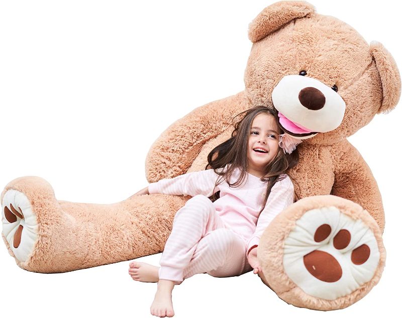 Photo 1 of IKASA Giant Teddy Bear Plush Toy Stuffed Animals (Brown, 63 inches)
