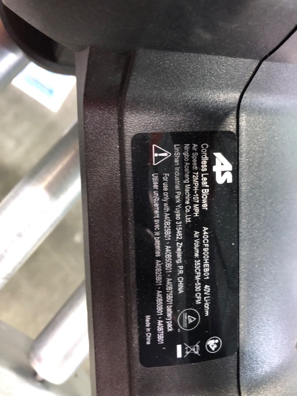 Photo 1 of AS 40V Cordless Leaf Blower-Leaf Blower 