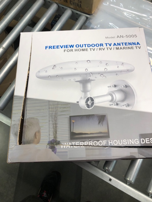 Photo 2 of AusQo Outdoor TV Antenna 8K 4K 1080P Supports 1000+ Miles Range 360° Omnidirectional Reception Enhance VHF UHF Antenna with Added Stability for Outdoor/Attic – 33ft High Purity Coax Cable(White)