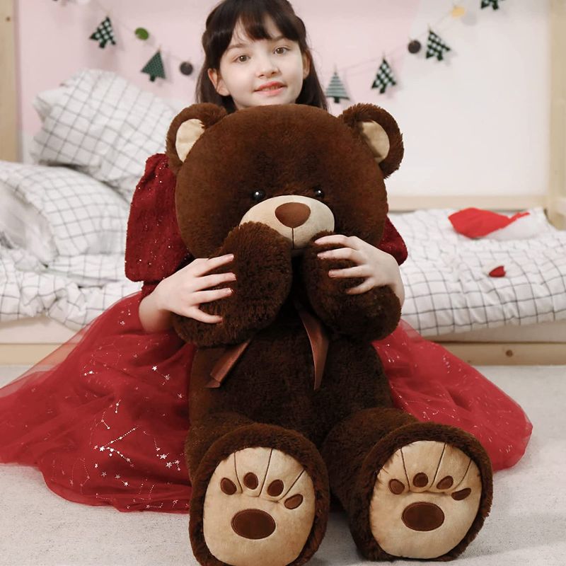 Photo 1 of MorisMos Giant Teddy Bear Stuffed Animal, Big Teddy Bear Life Size, 36in Large Teddy Bear Cuddly Soft for Baby Shower, Boys, Girls Brown