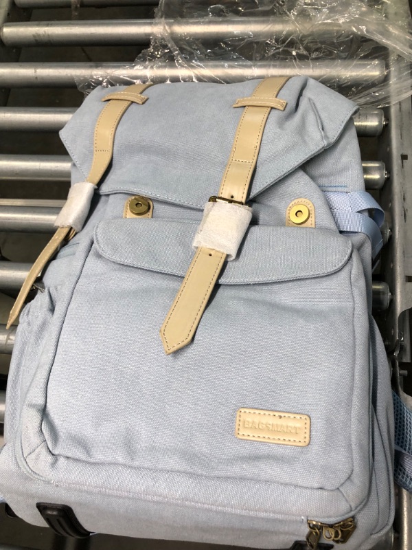 Photo 1 of BAGSMART Camera Backpack, DSLR Camera Bag, Waterproof Camera Bag Backpack for Photographers, Fit up to 15" Laptop with Rain Cover and Tripod Holder, Light Blue 03-light Blue