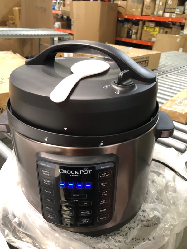 Photo 4 of Crock-Pot 8-Quart Multi-Use XL Express Crock Programmable Slow Cooker and Pressure Cooker with Manual Pressure, Boil & Simmer, Black Stainless
