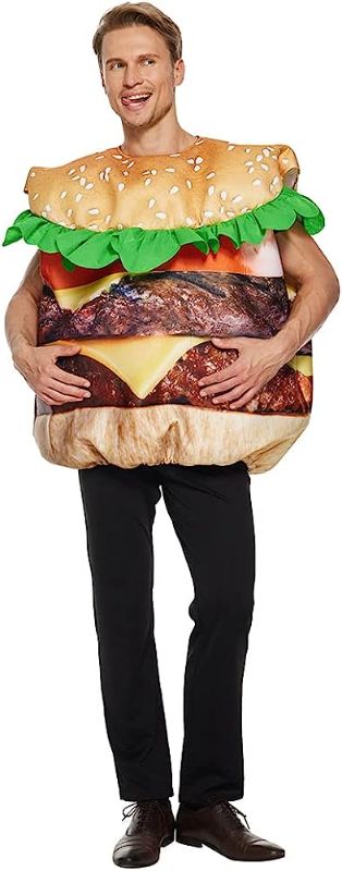 Photo 1 of EraSpooky Adult Hamburger Costume Funny Food Party Halloween Suit