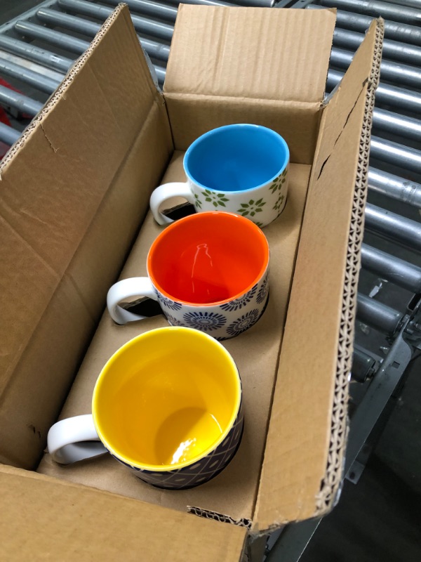 Photo 2 of Amazingware Coffee Mug Set - 16 Ounce for Coffee, Tea, Cocoa, Set of 6, Hot Assorted Colors