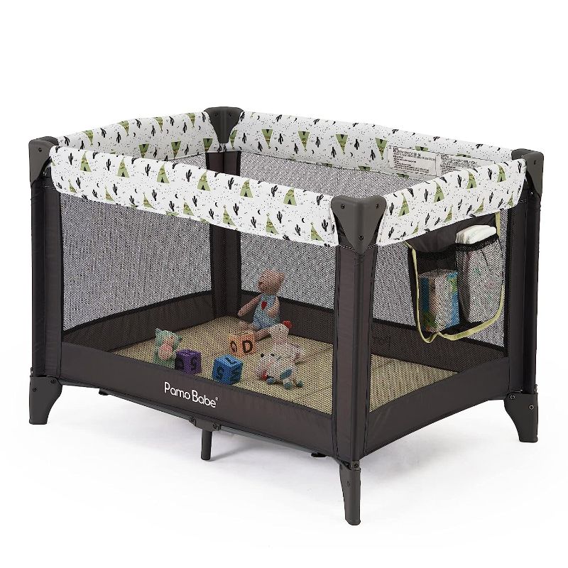 Photo 1 of Pamo Babe Portable Playard, Baby Playpen for Toddlers with Mattress and Carry Bag(