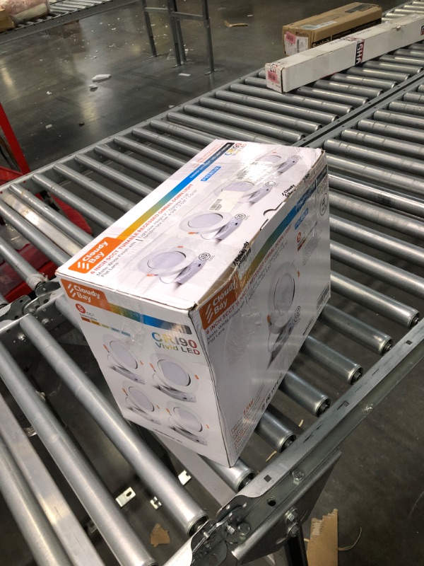 Photo 1 of Cloudy Bay 15W 6 inch 5 Color Swivel LED Gimbal Recessed Light with Junction Box, IC Rated Air Tight Flicker Free,120V CRI90+, 2700K/3000K/3500K/4000K/5000K Temperature Selectable,White, Pack of 4 6 Inch 5cct