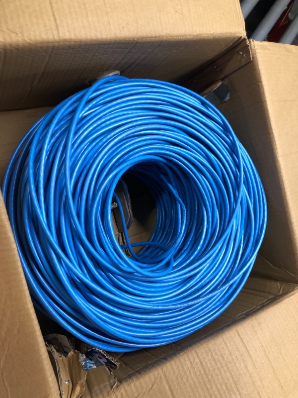 Photo 2 of Cables Direct Online 1000ft CAT6 Solid Cable 550Mhz Ethernet LAN UTP 23AWG RJ45 Network Wire Bulk (Blue)