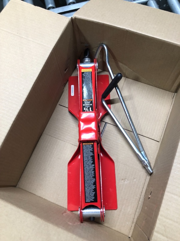 Photo 2 of BIG RED T10152 Torin Steel Scissor Lift Jack Car Kit, 1.5 Ton (3,000 lb) Capacity, Red