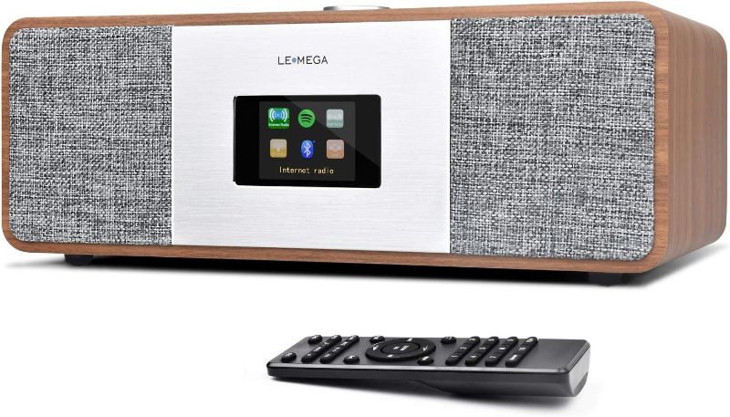 Photo 1 of LEMEGA MSY3 Music System,WiFi Internet Radio,FM Digital Radio,Spotify Connect,Bluetooth Speaker,Stereo Sound,Wooden Box,Headphone-Out,Alarms Clock,40 Pre-Sets,Full Remote and App Control - Black Oak