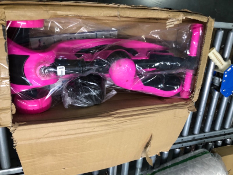 Photo 1 of 3 Wheeled Scooter for Kids - Stand & Cruise Child/Toddlers Toy Folding Kick Scooters w/Adjustable Height, Anti-Slip Deck, Flashing Wheel Lights, for Boys/Girls 2-12 Year Old - Hurtle