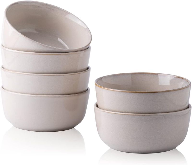 Photo 1 of AmorArc Cereal Bowls Set of 6 for Kitchen, 26oz Stoneware Soup Bowls Set for Cereal Soup, Modern Kitchen Bowls for Meal, Dishwasher &Microwave Safe, Reactive Glaze -Antique Color