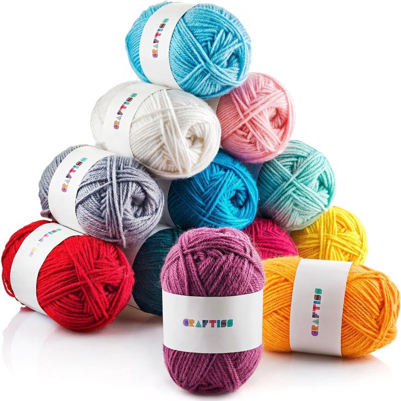 Photo 1 of CRAFTISS 12x50g Acrylic Yarn Skeins (12 colors)