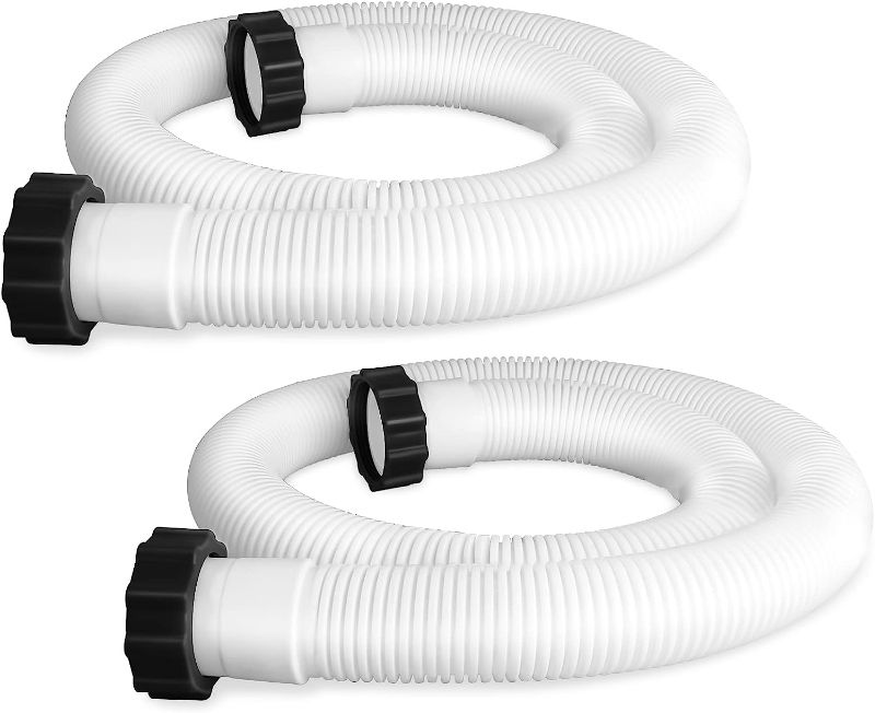 Photo 1 of 2 Pcs Pool Hoses for Above Ground Pools 1 1/2 Inch Diameter 59" Long Pool Pump Hose Replacement Pool Hose Filter Pump Hose Accessories
