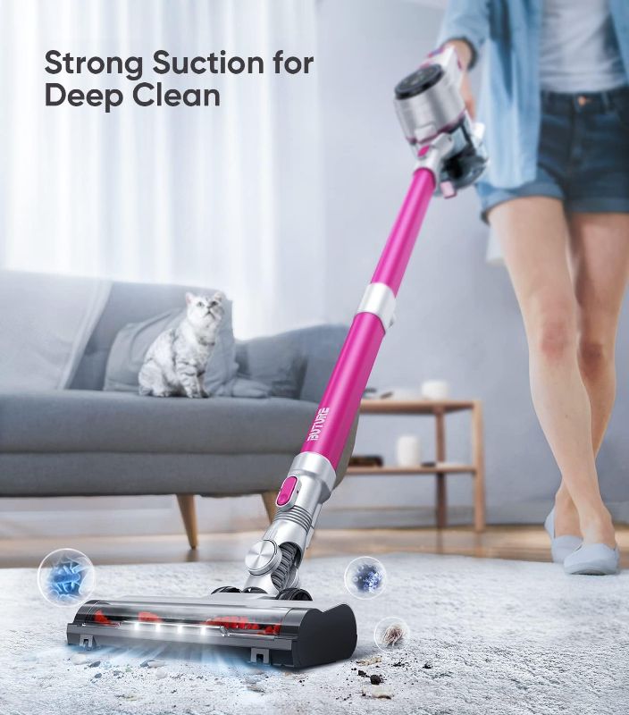 Photo 1 of BuTure Cordless Vacuum Cleaner 400W 33Kpa Stick Vacuum, Vaccumm-Cordless Carpet and Hard Floor Wireless Vacuum with Touch Screen Detachable Battery 55 Min Runtime for Pet Hair Home Household
