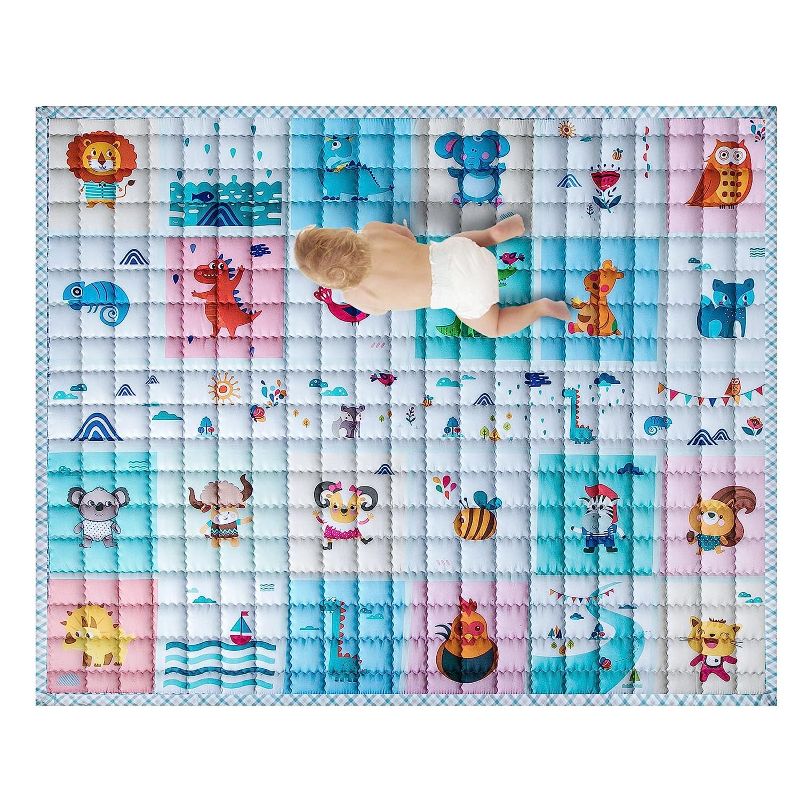 Photo 1 of Baby Play Mat,Baby Foam Floor Play Mats,71 x 59 Babies Playmat Compatible with TODALE and LIAMST Baby Playpen,Breathable Non-Slip Indoor Outdoor Infant Play Matt Foldable Toddlers Crawling Floor Mat
