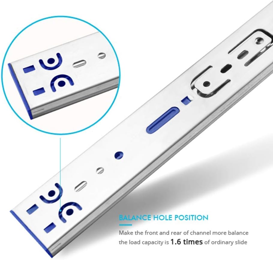 Photo 1 of 2 Pairs of 22 Inch Hardware 3-Section Soft Close Full Extension Ball Bearing Side Mount Drawer Slides,100 LB Capacity Drawer Slide
