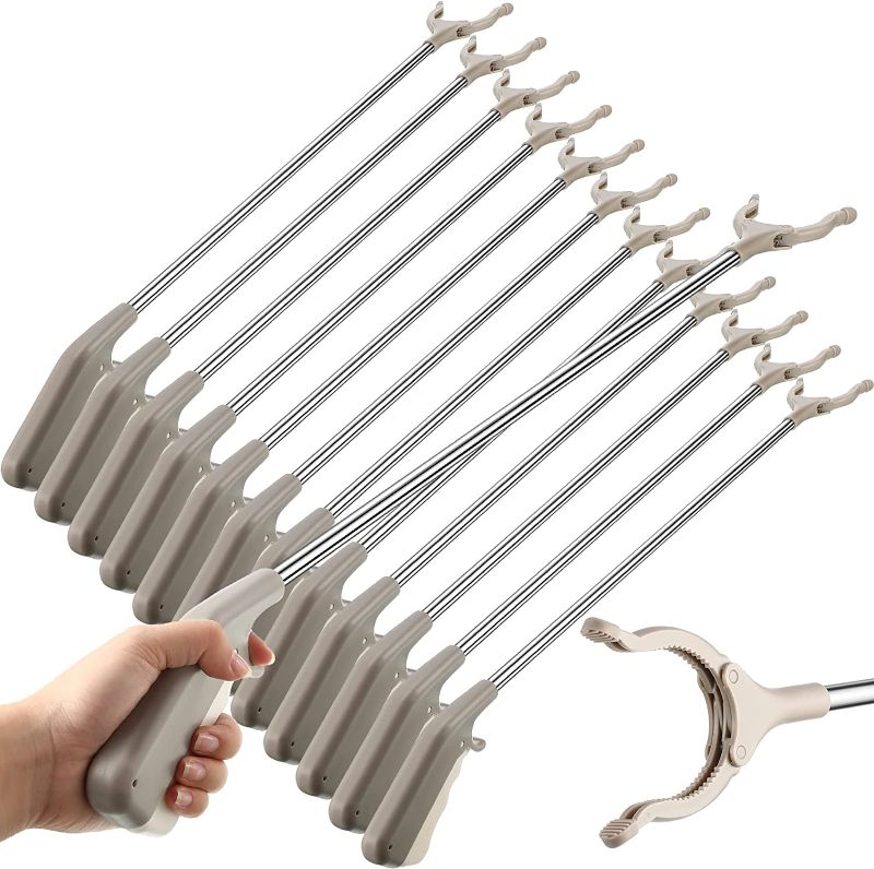 Photo 1 of 12 Pieces Reacher Grabber Tool Heavy Duty Grabbers for Elderly Grab Reaching Tool Trash Picker Grabber Mobility Aid Reaching Assist Tool Pick up Grab Tool (32.7 Inch)